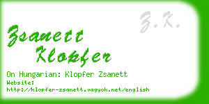 zsanett klopfer business card